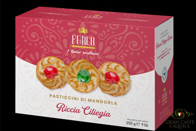 FURCO ALMOND & RED + GREEN CHERRY BISCOTTI - PASTICCINI DI MANDORLA RICCIA CILIEGIA - 250g