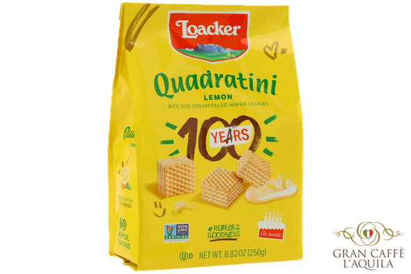 QUADRATINI LEMON- LOACKER - BITE SIZE WAFER COOKIES  (8.82oz)