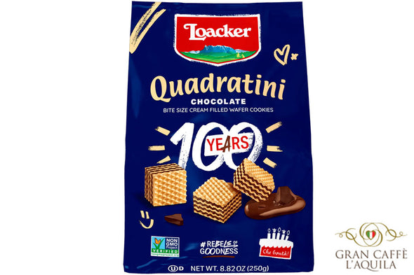 QUADRATINI CHOCOLATE- LOACKER - BITE SIZE WAFER COOKIES  (8.82oz)