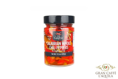 CALABRIAN WHOLE CHILI PEPPERS IN SUNFLOWER OIL - SOLO CALABRIA (11.3oz/320g)