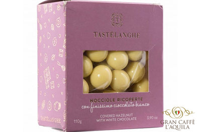 WHITE CHOCOLATE COVERED HAZELNUT WITH MILK CHOCOLATE - NOCCIOLE RICOPERTE 3.9oz -  TASTELANGHE