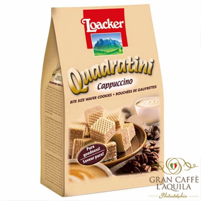 Loacker Quadratini Cappuccino Bite Size Wafer Cookies (8.82oz)